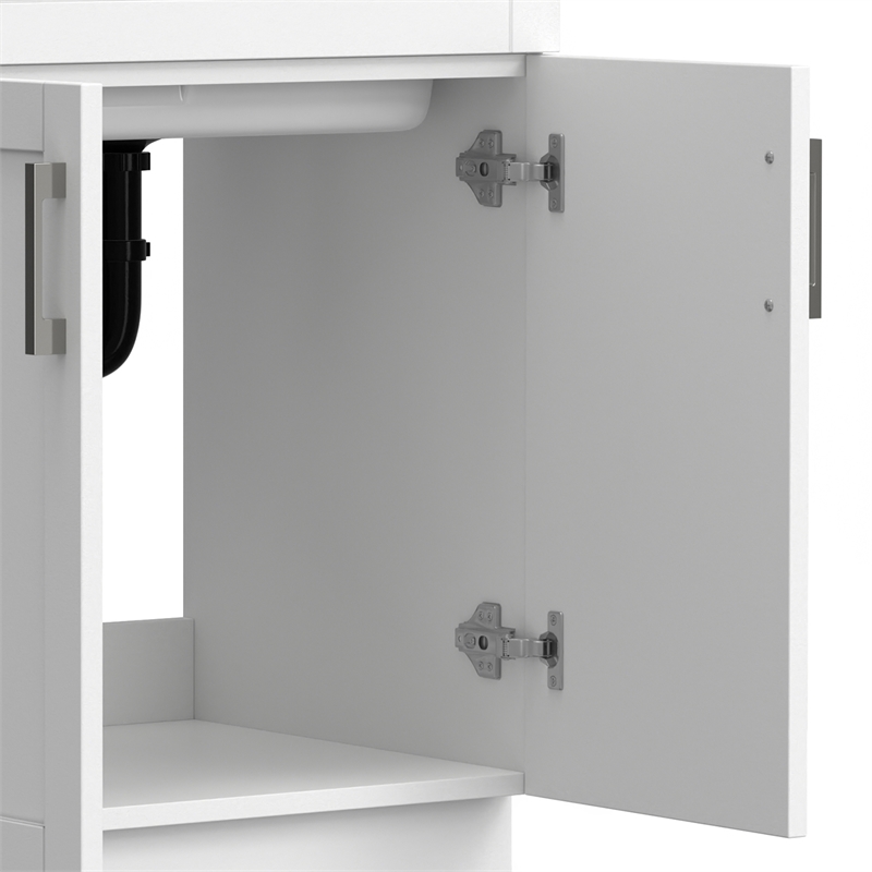 Pemberly Row 28-inch ABS Utility Sink & Cabinet in Pure White