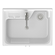Pemberly Row 28-inch ABS Utility Sink & Cabinet in Pure White