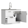 Pemberly Row Contemporary 46-inch Utility Sink & Cabinet in Pure White