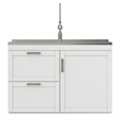 Pemberly Row Contemporary 46-inch Utility Sink & Cabinet in Pure White
