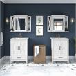 Pemberly Row Engineered Wood Double Vanity Set with Sinks in White Ash