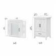 Pemberly Row Engineered Wood Double Vanity Set with Sinks in White Ash