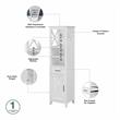 Pemberly Row Engineered Wood Vanity Set with Linen Tower in White Ash