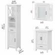 Pemberly Row Engineered Wood Vanity Set with Linen Tower in White Ash