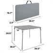 Pemberley Row Resin Gray Card Table Square Foldable 38.5