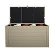 Pemberly Row Outdoor Patio Deck Storage Box Extra Large 180 Gallons in Tan