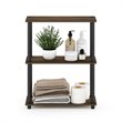 Pemberly Row Turn-N-Tube Wood 3-Tier Shelf Display Rack in Columbia Walnut/Black