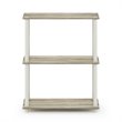 Pemberly Row Turn-N-Tube Wood 3-Tier Shelf Display Rack in Sonoma Oak