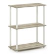 Pemberly Row Turn-N-Tube Wood 3-Tier Shelf Display Rack in Sonoma Oak
