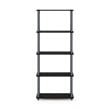 Pemberly Row Turn-N-Tube Engineered Wood 5-Tier Shelf Display Rack in Black/Gray