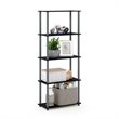 Pemberly Row Turn-N-Tube Engineered Wood 5-Tier Shelf Display Rack in Black/Gray