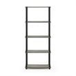 Pemberly Row Engineered Wood 5-Tier Shelf Display Rack in Oak Gray/Black
