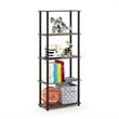 Pemberly Row Engineered Wood 5-Tier Shelf Display Rack in Oak Gray/Black