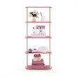 Pemberly Row Turn-N-Tube Engineered Wood 5-Tier Shelf Display Rack in Pink/White