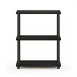 Pemberly Row Engineered Wood 3-Tier Shelf Display Rack in Espresso/Black