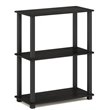Pemberly Row Engineered Wood 3-Tier Shelf Display Rack in Espresso/Black