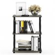 Pemberly Row Turn-N-Tube Wood 3-Tier Shelf Display Rack in French Oak Gray/Black