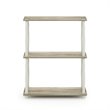 Pemberly Row Turn-N-Tube Wood 3-Tier Shelf Display Rack with Classic Tube in Oak