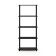 Pemberly Row Engineered Wood 5-Tier Shelf Display Rack in Americano/Black