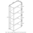 Pemberly Row Engineered Wood 5-Tier Shelf Display Rack in Americano/Black