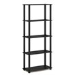 Pemberly Row Engineered Wood 5-Tier Shelf Display Rack in Americano/Black
