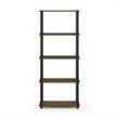Pemberly Row Engineered Wood 5-Tier Shelf Display Rack in Columbia Walnut