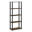 Pemberly Row Engineered Wood 5-Tier Shelf Display Rack in Columbia Walnut