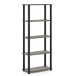 Pemberly Row Engineered Wood 5-Tier Shelf Display Rack in French Oak Gray