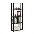 Pemberly Row Engineered Wood 5-Tier Shelf Display Rack in Walnut/Brown