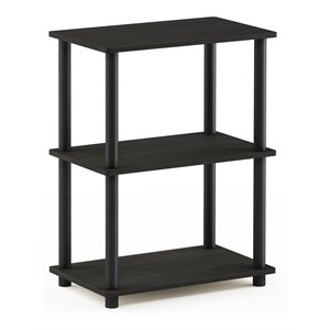 Pemberly Row Turn-N-Tube Wood No Tool 3-Tier Storage Shelf in Espresso/Black
