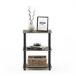 Pemberly Row Wood No Tool 3-Tier Storage Shelf in French Oak Gray/Black
