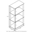 Pemberly Row Wood No Tool 4-Tier Storage Shelf in French Oak Gray/Black