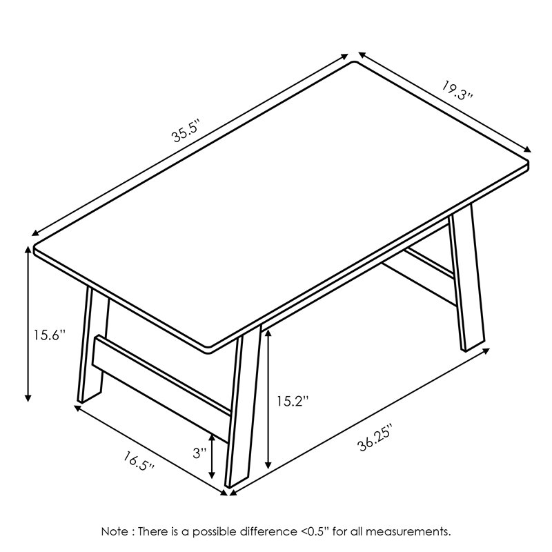 Pemberly Row Contemporary Engineered Wood Beginning Coffee Table in Espresso
