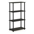 Pemberly Row Turn-N-Tube Wood 4-Tier Shelf Display Rack in Espresso/Black