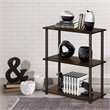 Pemberly Row Turn-N-Tube Wood 3-Tier Compact Shelf Display Rack in Walnut/Brown