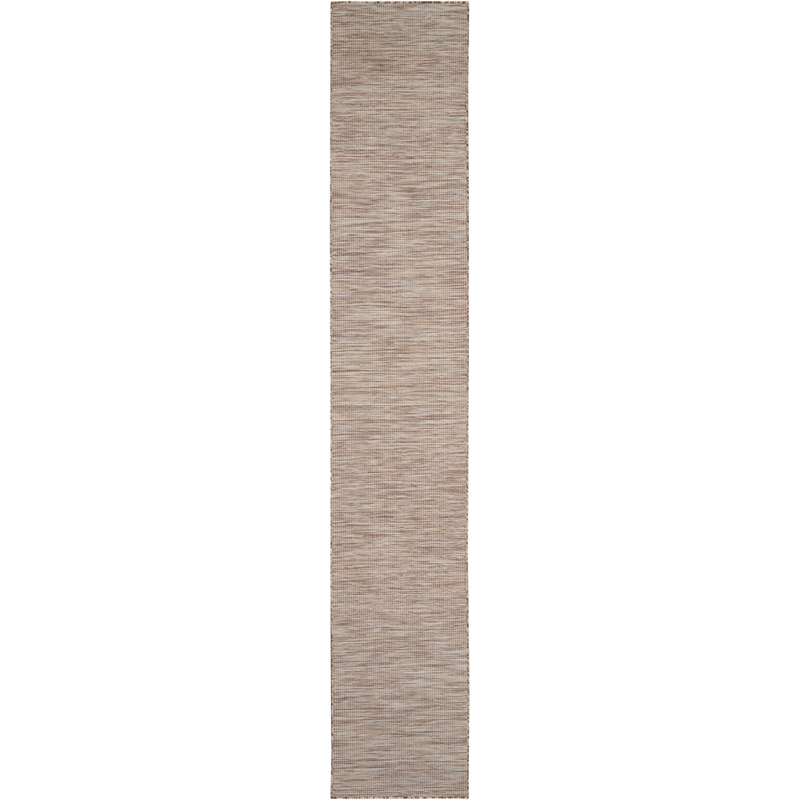 Pemberly Row 10' Runner Beige Fabric Modern Area Rug (10' Runner)