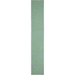 Pemberly Row 10' Runner Blue Green Fabric Modern Area Rug (10' Runner)