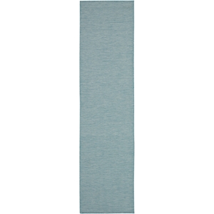 Pemberly Row 8' Runner Aqua Fabric Modern Area Rug (8' Runner)