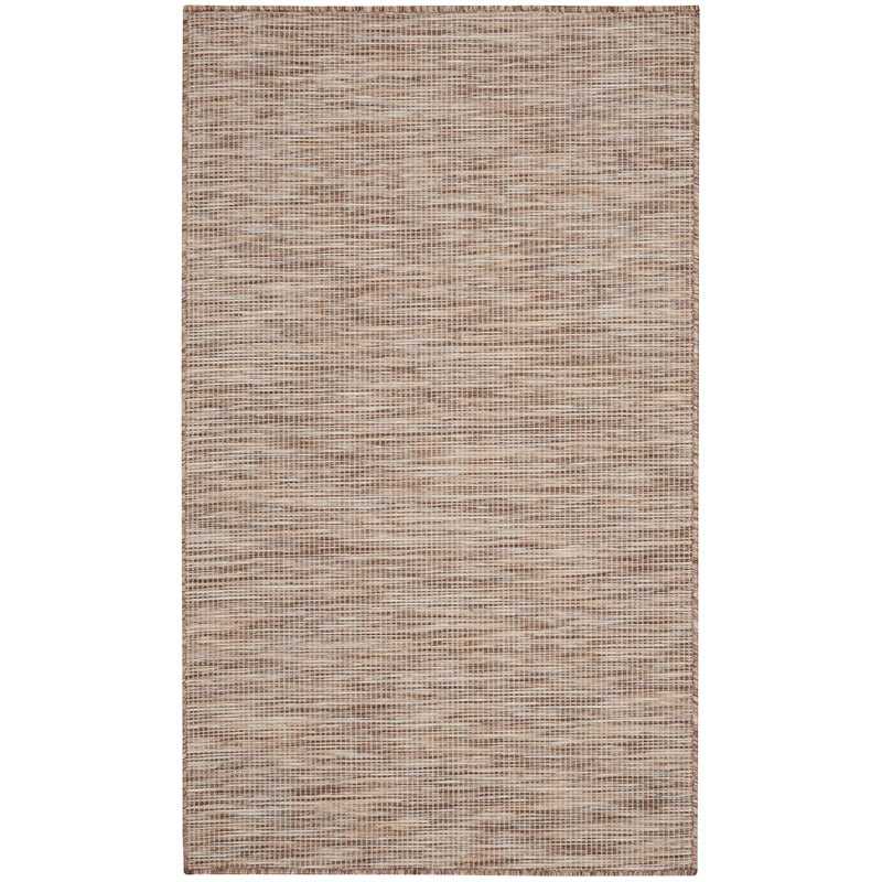 Pemberly Row Contemporary 3' x 5' Beige Fabric Modern Area Rug (3' x 5')