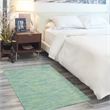 Pemberly Row 3' x 5' Blue/Green Fabric Modern Area Rug (3' x 5')