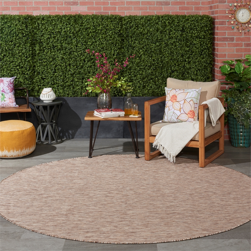 Pemberly Row 8' x Round Beige Fabric Modern Area Rug (8' Round)