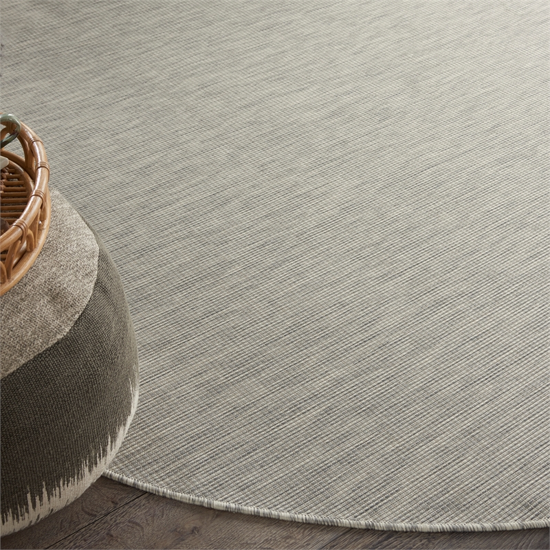 Pemberly Row 8' x Round Light Gray Fabric Modern Area Rug (8' Round)