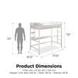 Pemberly Row Contemporary Metal Twin Loft Bed with Desk in Off White