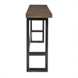 Pemberly Row Contemporary Steel & Wood Sofa Bar Table in Dark Gunmetal