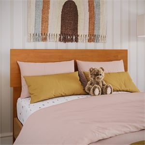 Pemberly Row Twin Modern Wood Panel Headboard in Light Toffee