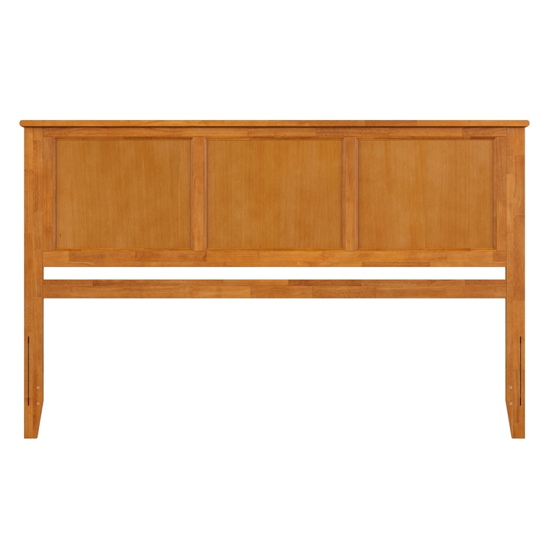 Pemberly Row King Solid Wood Panel Headboard in Light Toffee