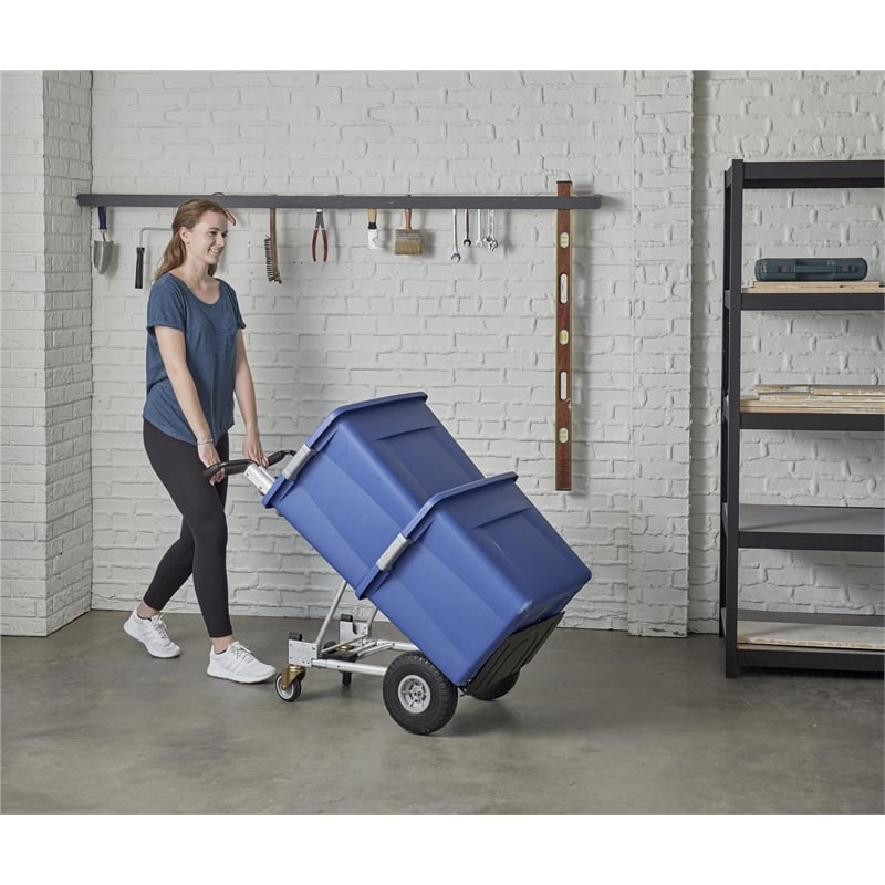 Pemberly Row 4-in-1 Folding/Assisted Hand Truck/Platform Cart - Flat-Free Wheels