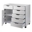 Pemberly Row 6-Drawer Engineered Wood Mobile Storage Cabinet in Crisp White
