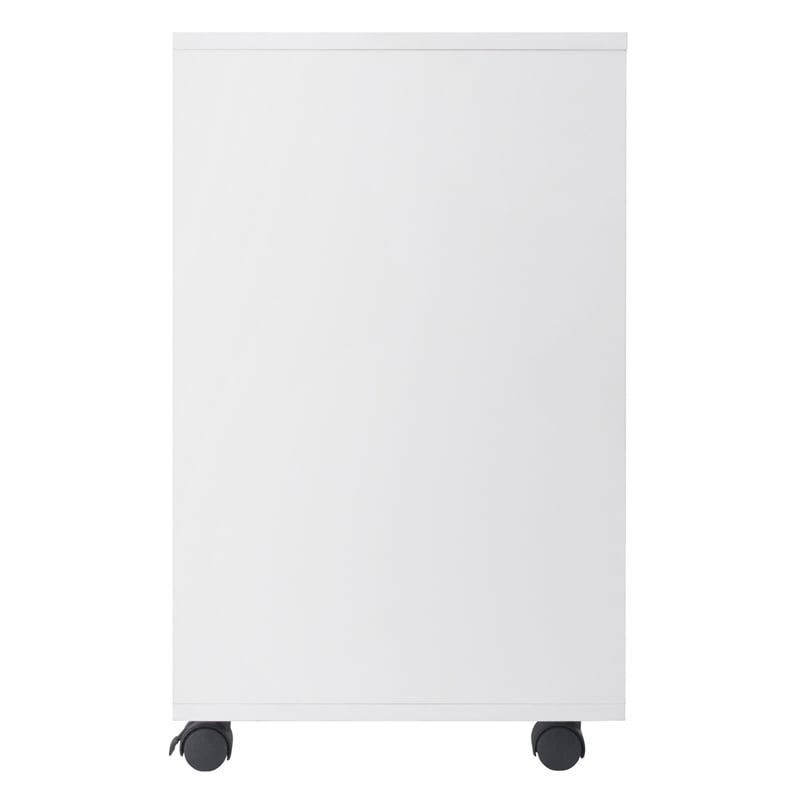 Pemberly Row 6-Drawer Engineered Wood Mobile Storage Cabinet in Crisp White