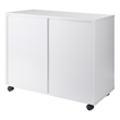Pemberly Row 6-Drawer Engineered Wood Mobile Storage Cabinet in Crisp White